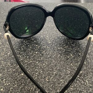 CHANEL Black Sunglasses with Green Lenses